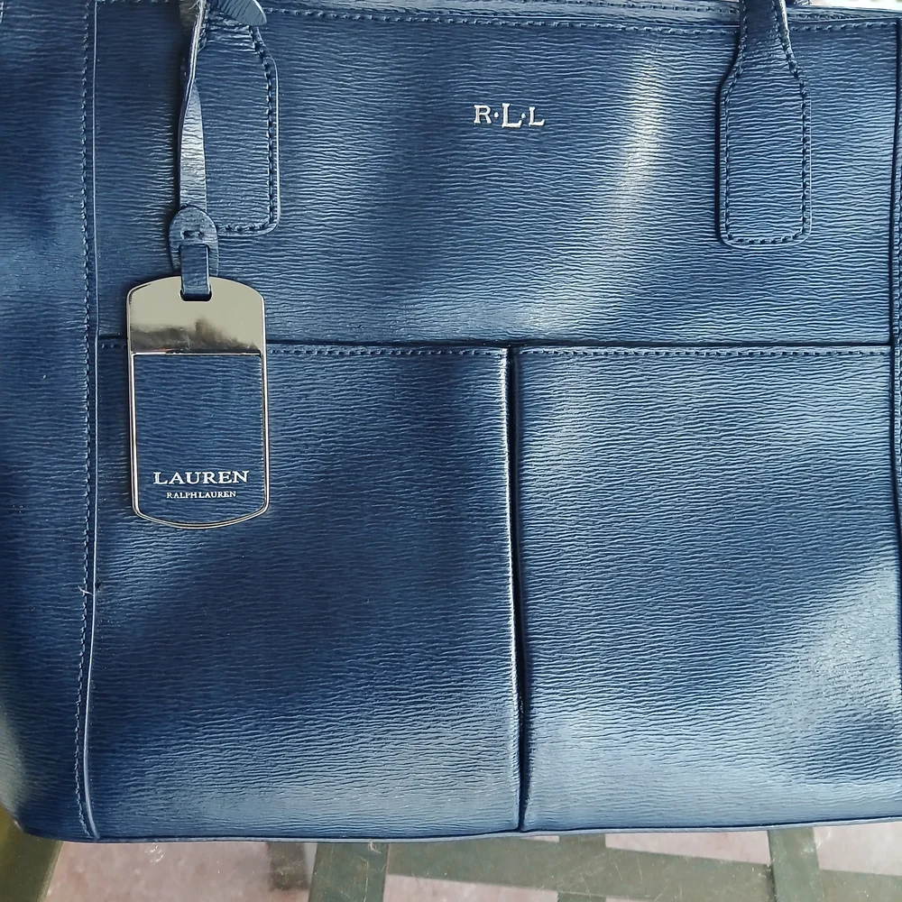 Lauren Ralph Lauren Black Leather Tote Bag - Picture 14 of 15
